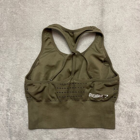 Gymshark Brown Racerback Sportsbra Size Medium - Picture 5 of 7